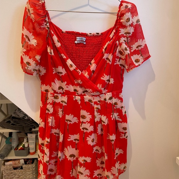 Red Floral Romper - Picture 1 of 3